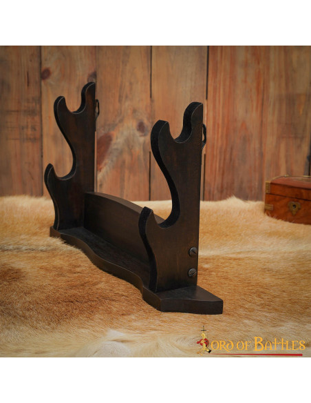 Support de bureau pour 2 épées ou haches