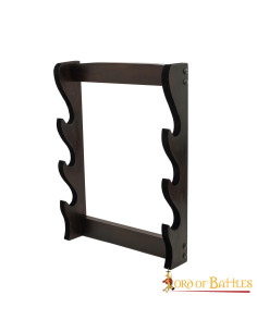 Support mural pour 3 épées ou haches