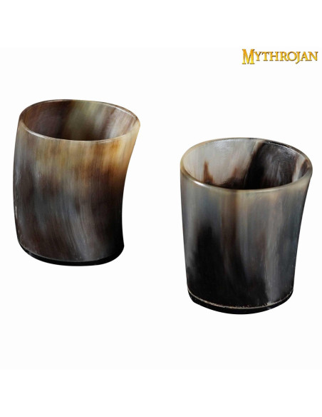 Lot de 2 verres à shot Viking, corne...