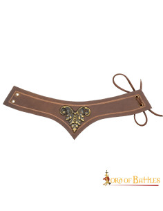 Diadème médiéval en cuir marron décoré