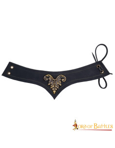 Diadème médiéval décoré de cuir noir