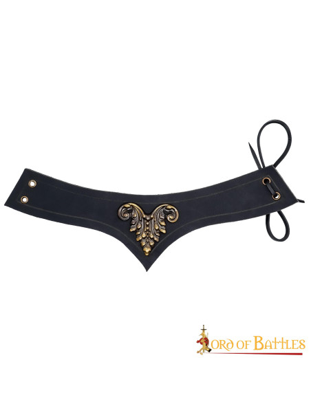 Diadème médiéval décoré de cuir noir