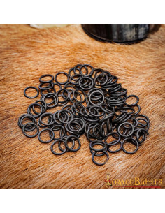Sac à anneaux en cotte de maille en acier noir (10 mm.)