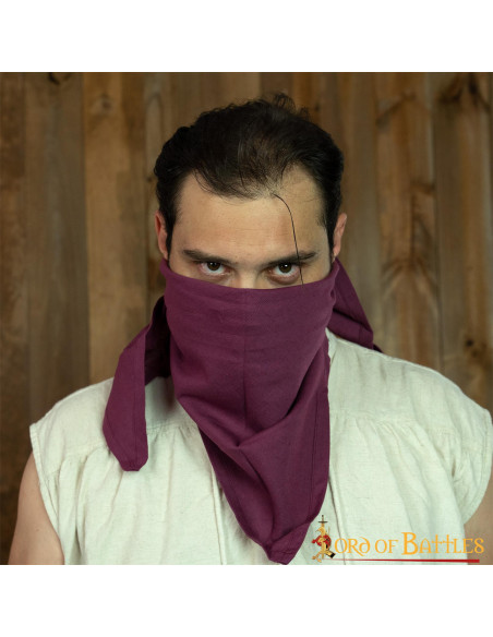 Bandana pirate en coton bordeaux