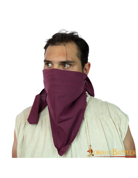 Bandana pirate en coton bordeaux