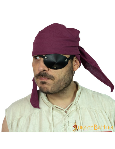 Bandana pirate en coton bordeaux
