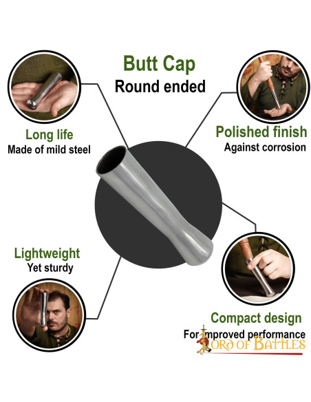 Contera en acier pour lance médiévale...