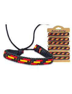 Bracelet en similicuir décoré du drapeau de l'Espagne (19...