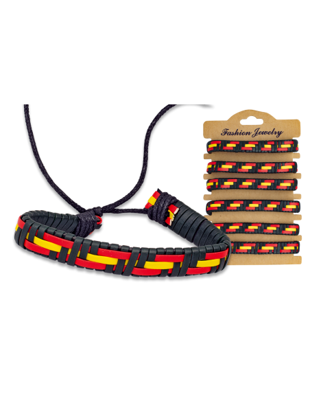 Bracelet en similicuir décoré du...