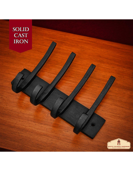 Portemanteau mural rustique en fer forgé