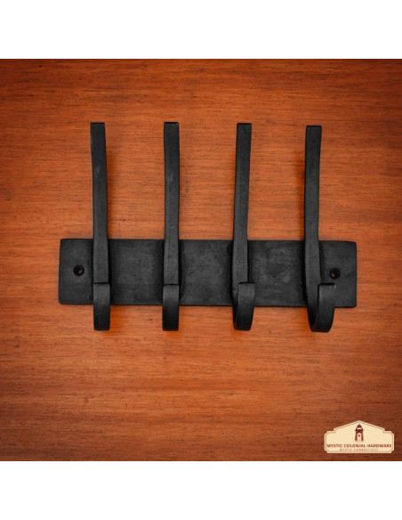 Portemanteau mural rustique en fer forgé