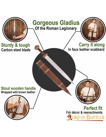 Gaine en cuir de type épée romaine