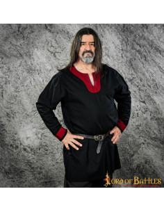 Tunique Viking noir-rouge modèle Sigurd