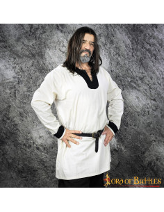 Tunique Viking blanc-noir modèle Sigurd