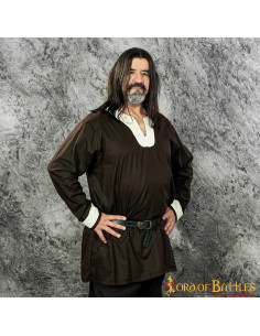 Tunique Viking marron-blanc modèle Sigurd