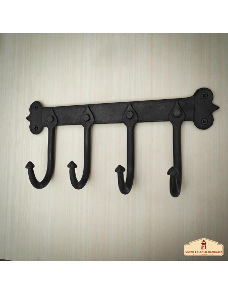 Porte-manteau mural rustique en fonte...