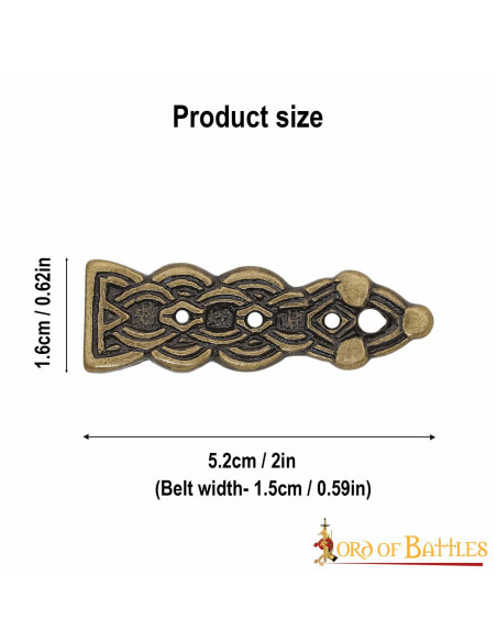 Embout de ceinture celtique en laiton...
