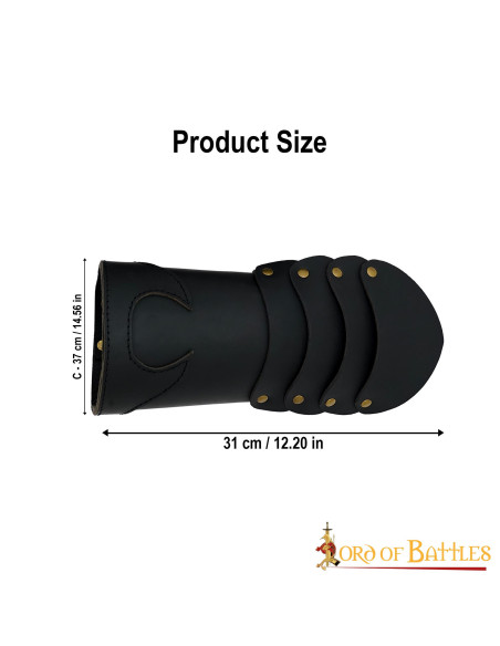 Gants médiévaux en cuir laiton riveté...