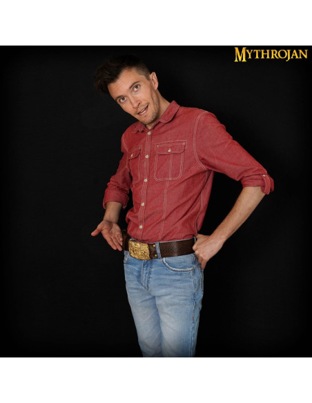 Ceinture viking avec boucle en laiton...