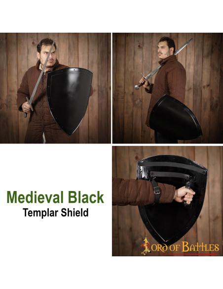 Bouclier noir lisse à peindre (60,9 cm.)