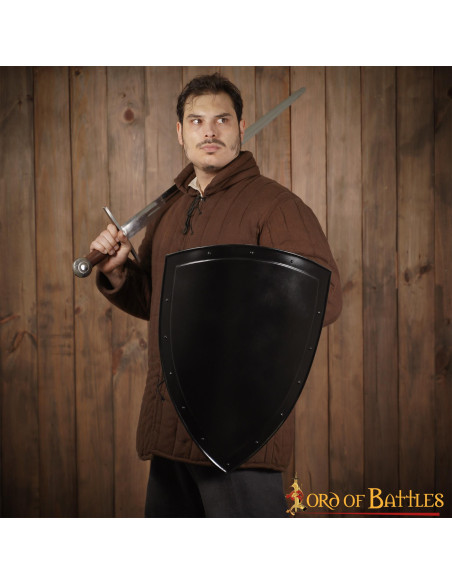 Bouclier noir lisse à peindre (60,9 cm.)