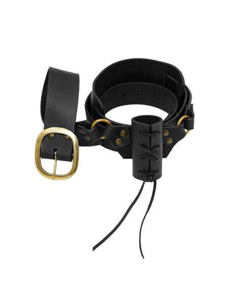 Baldric médiéval en cuir avec...