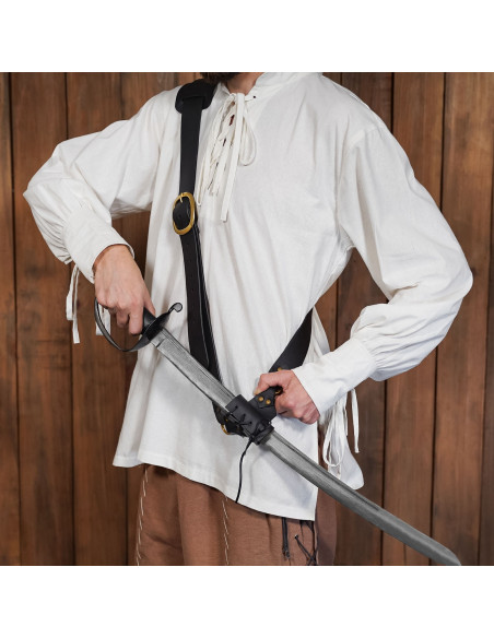 Baldric médiéval en cuir avec...