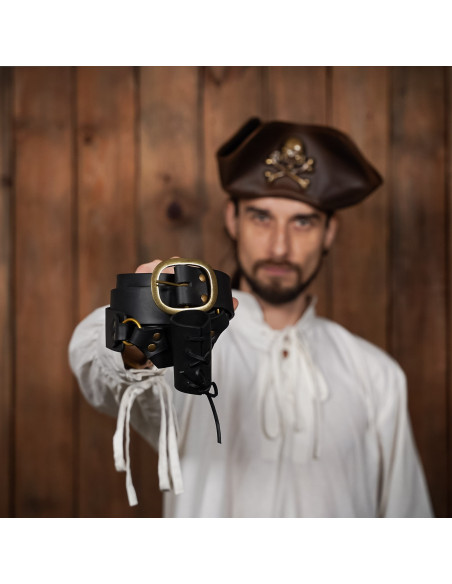 Baldric médiéval en cuir avec...