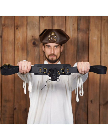 Baldric médiéval en cuir avec...