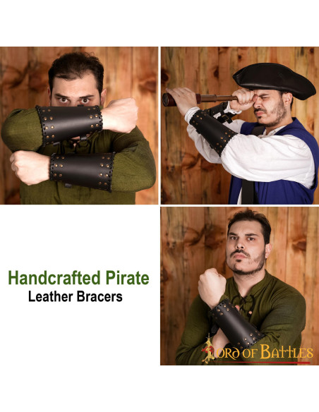 Brassards médiévaux en cuir avec...