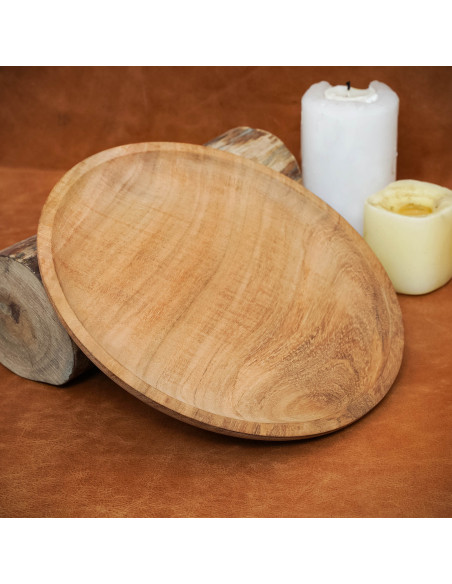Assiette médiévale en bois (diamètre...