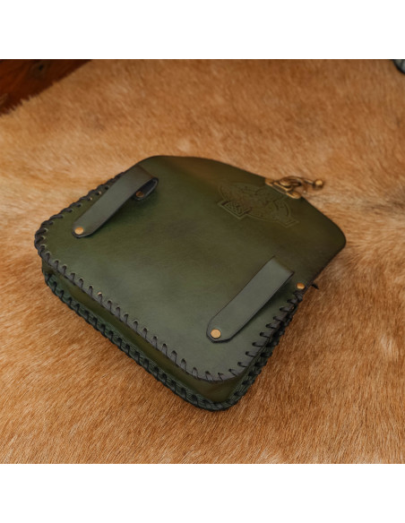 Sac en cuir croix celtique embossée,...