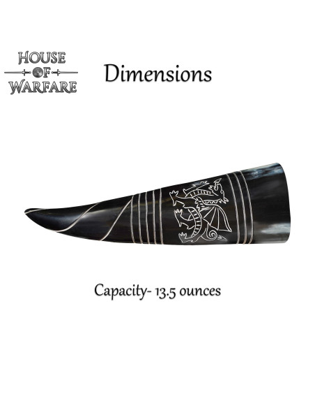 Corne à boire médiévale motif dragon...