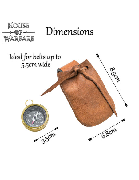 Boussole pirate avec étui en cuir...