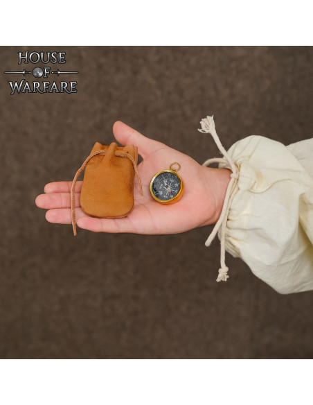 Boussole pirate avec étui en cuir...