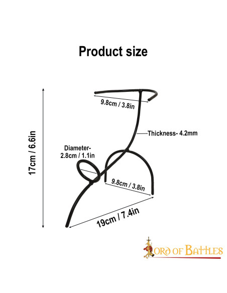 Support de corne en fer forgé à la main