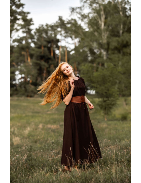 Robe médiévale Karen, marron