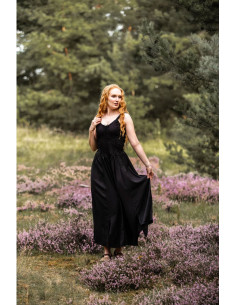 Robe médiévale élégante Jasmin, couleur noire 2