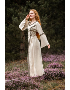 Robe médiévale femme Angie, blanc naturel