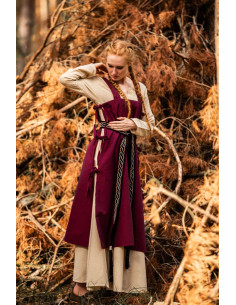 Tunique médiévale pour femme Hildegarde, rouge