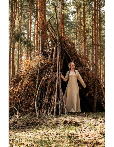 Robe femme viking modèle Lina, blanc...