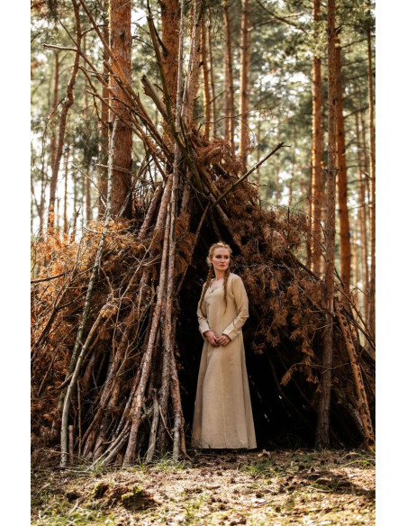 Robe femme viking modèle Lina, blanc...