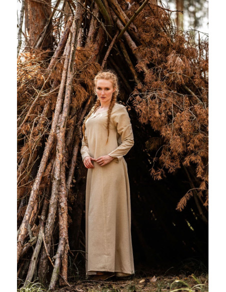 Robe femme viking modèle Lina, blanc...