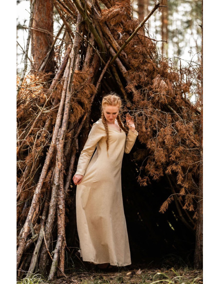 Robe femme viking modèle Lina, blanc...