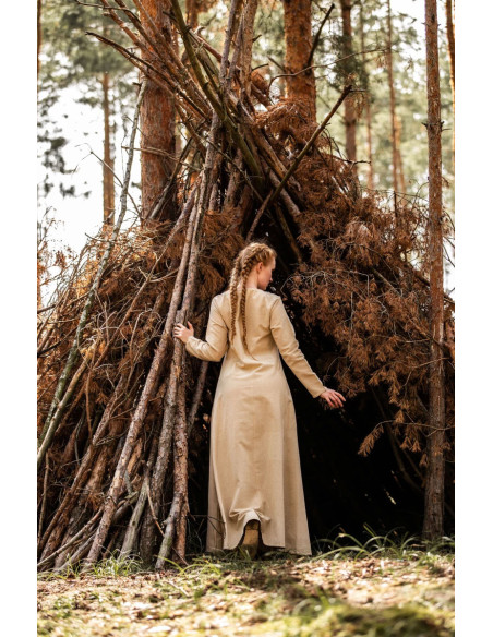 Robe femme viking modèle Lina, blanc...