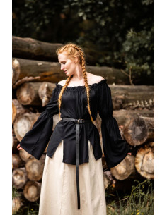 Chemisier médiéval classique modèle Emma, couleur noire