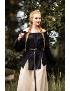 Chemisier médiéval classique modèle Emma, couleur noire 2