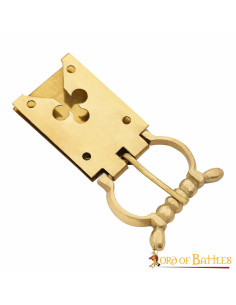 Boucle médiévale en forme de trèfle en laiton du 14ème...