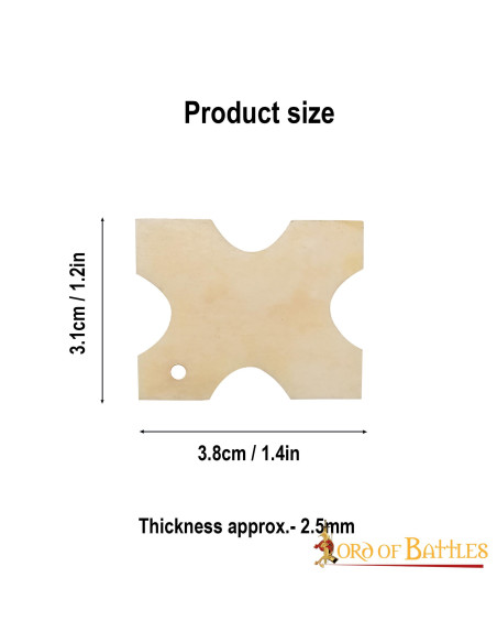 Tablette décorative en os (3,8 x 3,1 cm)