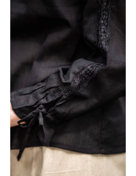 Chemisier femme médiévale Bettina, noir